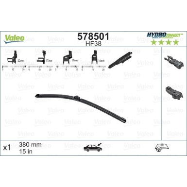 VALEO HydroConnect Front LHD 38cm 578501 VALEO HydroConnect Front LHD 38cm 578501