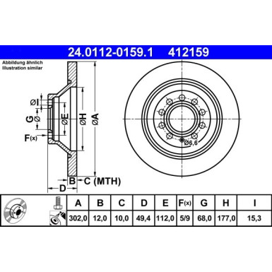 Bremsscheibe Vw T. A6 04 24.0112-0159.1 Bremsscheibe Vw T. A6 04 24.0112-0159.1