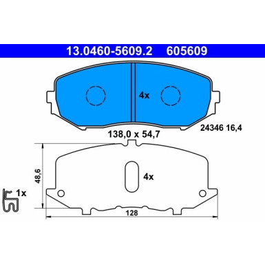 Bremsbelagsatz Suzuki P. Grand Vitara 1.6/2.0 05- Mit Sensor 13.0460-5609.2 Bremsbelagsatz Suzuki P. Grand Vitara 1.6/2.0 05- Mit Sensor 13.0460-5609.2