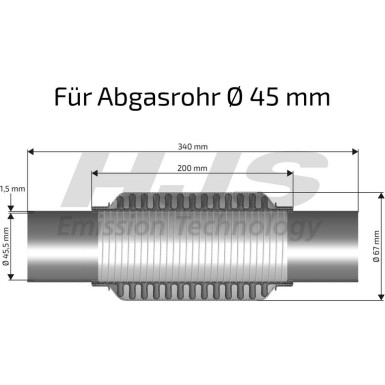 Flexrohr mit Schellen 83 00 8418 Flexrohr mit Schellen 83 00 8418
