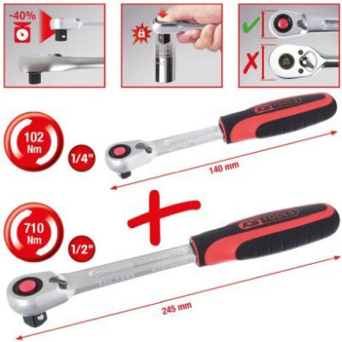 KS TOOLS SlimPOWER Kniehebelschlüssel-Satz, 2-teilig, 1/4 +1/2 920.0002 KS TOOLS SlimPOWER Kniehebelschlüssel-Satz, 2-teilig, 1/4 +1/2 920.0002
