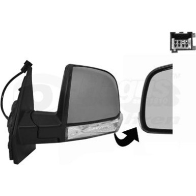 Aussenspiegel li. elek. Verst. bhz Fiat Doblo Combi konvex grud. 6P. OE 735497891 + HAGUS Aussenspiegel li. elek. Verst. bhz Fiat Doblo Combi konvex grud. 6P. OE 735497891 + HAGUS