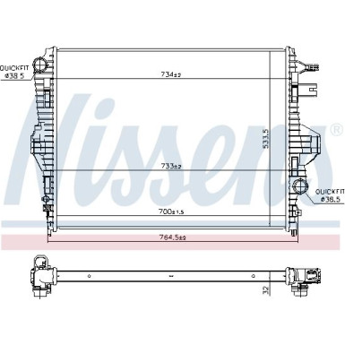 Wasserkühler PKW VW TOUAREG 3.2i-3.0TDI 09 65297