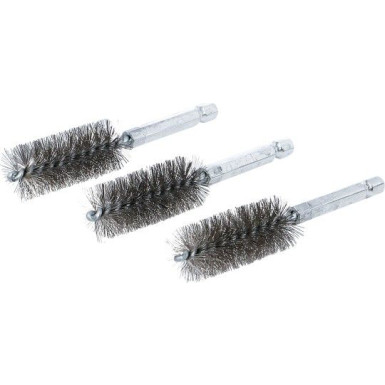 BGS Stahlbürste 19 mm Antrieb Außensechskant 6,3 mm (1/4 ) 3-tlg 3078-19-S