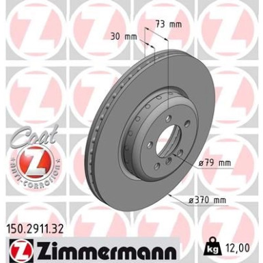 ZIMMERMANN Bremsscheibe 150.2911.32 ZIMMERMANN Bremsscheibe 150.2911.32