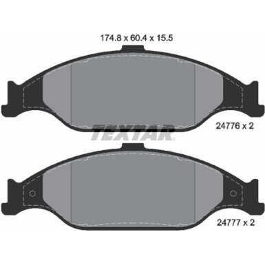 BREMSBELAGSATZ FORD P. USA MUSTANG 3,8-4,6 99-04183,5 X 60,5 X 15,4 2477601 BREMSBELAGSATZ FORD P. USA MUSTANG 3,8-4,6 99-04183,5 X 60,5 X 15,4 2477601