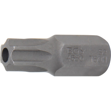 BGS Bit Länge 30 mm Antrieb Außensechskant 10 mm (3/8 ) T-Profil (für Torx) mit Bohrung T50 4650 BGS Bit Länge 30 mm Antrieb Außensechskant 10 mm (3/8 ) T-Profil (für Torx) mit Bohrung T50 4650