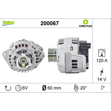 VALEO Generator 200067 VALEO CORE-FLEX VALEO Generator 200067 VALEO CORE-FLEX
