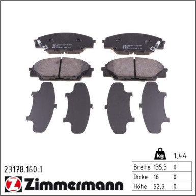 ZIMMERMANN Bremsbeläge 23178.160.1