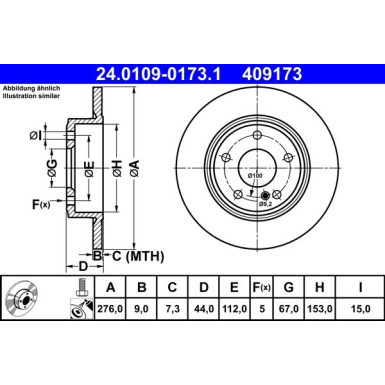 Bremsscheibe Db T. W246/W176 1.5-2.1 11 24.0109-0173.1