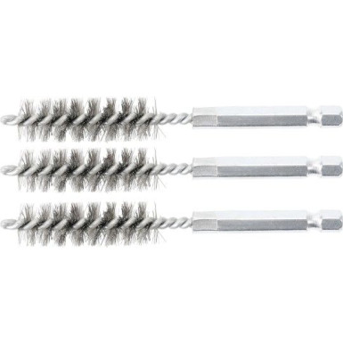 BGS Stahlbürste 13 mm Antrieb Außensechskant 6,3 mm (1/4 ) 3-tlg 3078-13-S