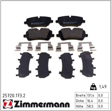 ZIMMERMANN Bremsbeläge 25720.173.2