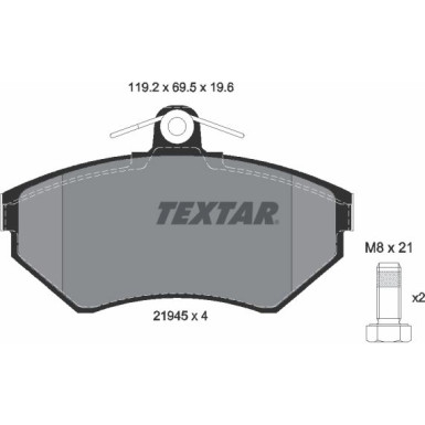 Bremsbelagsatz Vw P. A4 -99/Passat -99 1,6-1,9 Ohne Sensor 119X69 Q+ 2194503