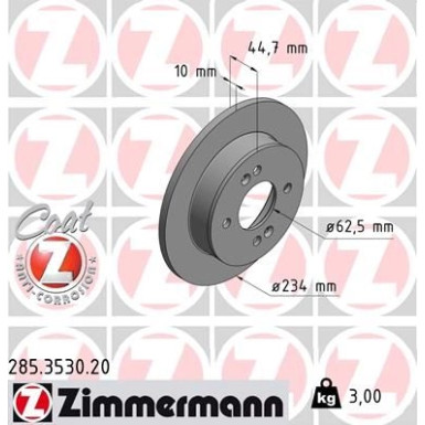80 482 035 Bremsscheibe HA 285.3530.20 80 482 035 Bremsscheibe HA 285.3530.20