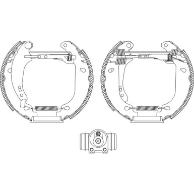 Satz Bremsbacken Peugeot T. 206 09/98- 180X32 Shoe Kit Pro 84053800 Satz Bremsbacken Peugeot T. 206 09/98- 180X32 Shoe Kit Pro 84053800