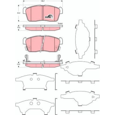 Bremsklötze VA DAIHATSU Sirion 05 COTEC GDB3359