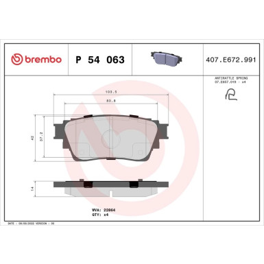 BREMBO Bremsklötze HA MITSUBISHI Eclipse Cross 17 PRIME LINE P 54 063 BREMBO Bremsklötze HA MITSUBISHI Eclipse Cross 17 PRIME LINE P 54 063