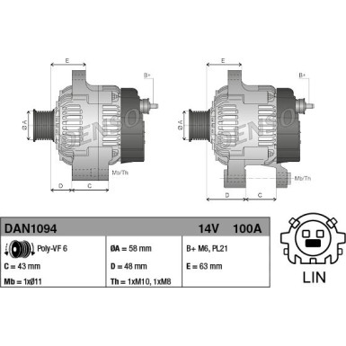 DENSO Generator DAN1094 DENSO Generator DAN1094