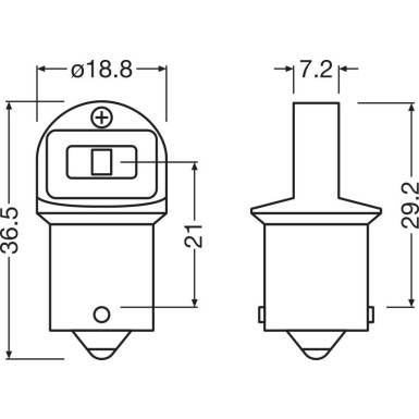 Osram | LEDriving® SL ~R5W BA15s 0.5W 12V 6000K 50 lm White 2St | 5007DWP-2BL