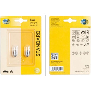 HELLA Glühlampe 8GP 002 067-123 STANDARD