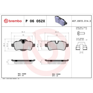 BREMBO Bremsklötze Xtra HA MINI Cabriolet 01-15 XTRA LINE P 06 052X BREMBO Bremsklötze Xtra HA MINI Cabriolet 01-15 XTRA LINE P 06 052X