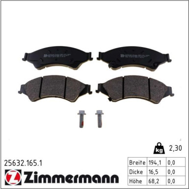 ZIMMERMANN Bremsbeläge 25632.165.1
