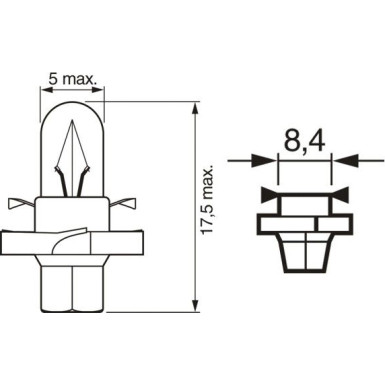 12V 2W PURE LIGHT BX8,4d BOSCH KFZ-GLUEHLAMPE Pure Light 1987302236