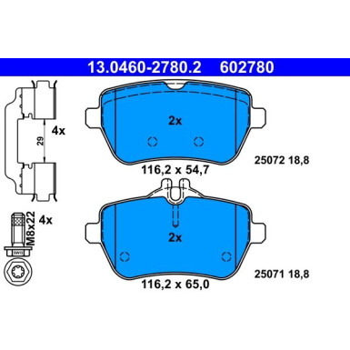 Bremsbelagsatz Db T. W222/C217/R231 12 13.0460-2780.2 Bremsbelagsatz Db T. W222/C217/R231 12 13.0460-2780.2