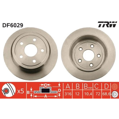 99 482 004 Bremsscheibe HA DF6029 99 482 004 Bremsscheibe HA DF6029