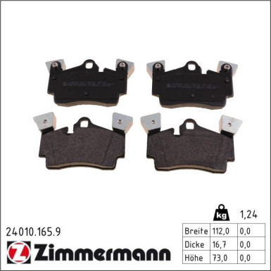 ZIMMERMANN Bremsbeläge 24010.165.9 pb:z ZIMMERMANN Bremsbeläge 24010.165.9 pb:z