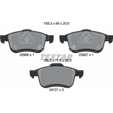 Bremsbelagsatz Fiat P. 500L 1.4/1.6D 13 2590601