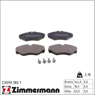 ZIMMERMANN Bremsbeläge 23099.180.1