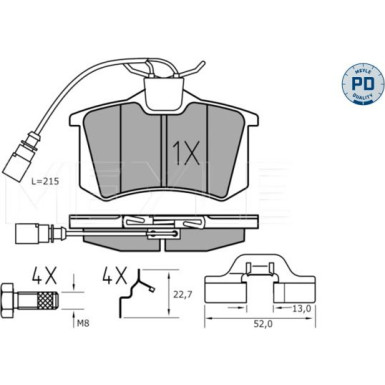 Bremsbelagsatz Vw T. Sharan 95-10 MEYLE-PD: Advanced performance and design 025 235 5417/PD Bremsbelagsatz Vw T. Sharan 95-10 MEYLE-PD: Advanced performance and design 025 235 5417/PD