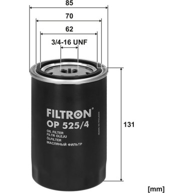 FILTRON Ölfilter OP 525/4 FILTRON Ölfilter OP 525/4
