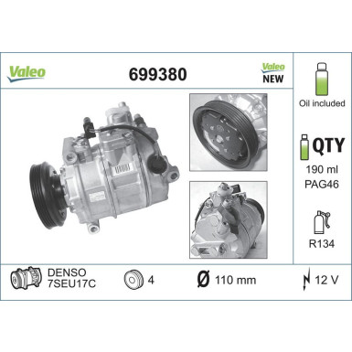 Kompressor, Klimaanlage VALEO CORE-FLEX VAL699380