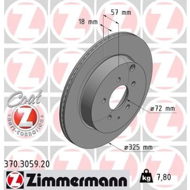 83 482 047 Bremsscheibe HA 370.3059.20 83 482 047 Bremsscheibe HA 370.3059.20
