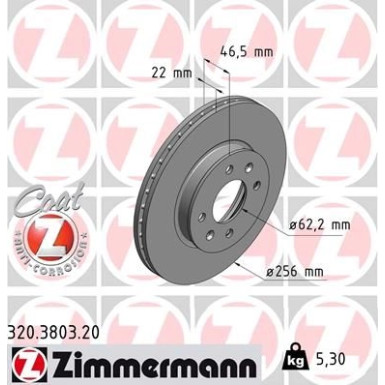 ZIMMERMANN Bremsscheibe 320.3803.20 Coat Z