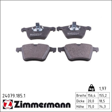 ZIMMERMANN Bremsbeläge 24079.185.1 ZIMMERMANN Bremsbeläge 24079.185.1
