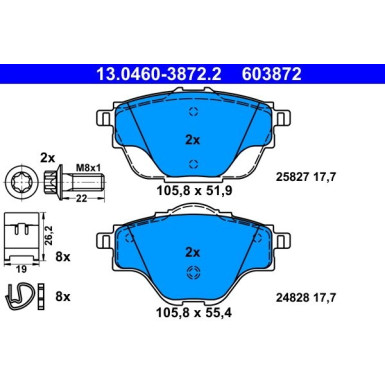 Bremsbelagsatz Citroen T. C4 Picasso 13 13.0460-3872.2 Bremsbelagsatz Citroen T. C4 Picasso 13 13.0460-3872.2