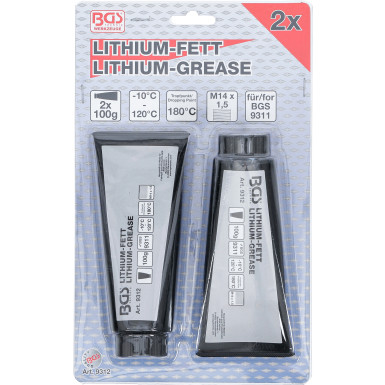 BGS Lithium-Fett für Mini-Fettpresse Art. 9311 2 Tuben 9312
