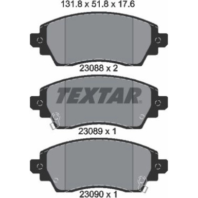 Bremsbelagsatz Toyota P. Corolla 2308801 Bremsbelagsatz Toyota P. Corolla 2308801