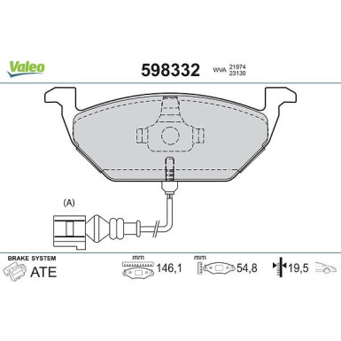VALEO Bremsbeläge 598332 VALEO Bremsbeläge 598332