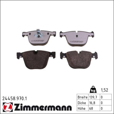 ZIMMERMANN Bremsbeläge 24458.970.1 rd:z ZIMMERMANN Bremsbeläge 24458.970.1 rd:z