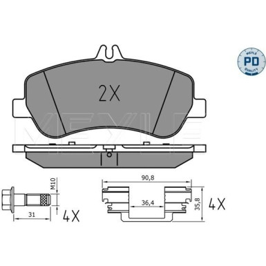 Bremsbelagsatz, Scheibenbremse MEYLE-PD: Advanced performance and design 025 248 6720/PD