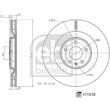 FEBI BILSTEIN Bremsscheibe 171510 FEBI BILSTEIN Bremsscheibe 171510