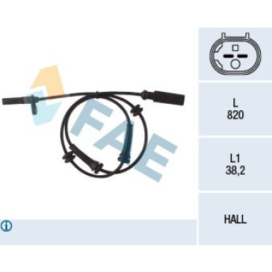 FAE Sensor, Raddrehzahl 78049 FAE Sensor, Raddrehzahl 78049