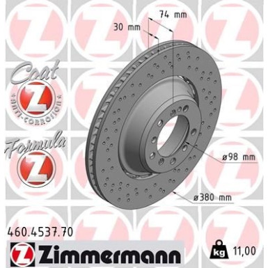 ZIMMERMANN Bremsscheibe 460.4537.70 ZIMMERMANN Bremsscheibe 460.4537.70