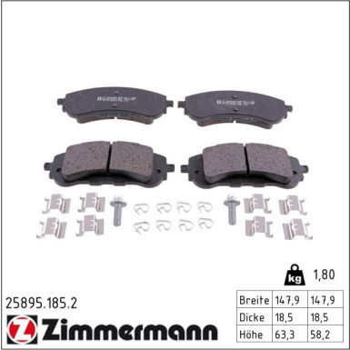 ZIMMERMANN Bremsbeläge 25895.185.2