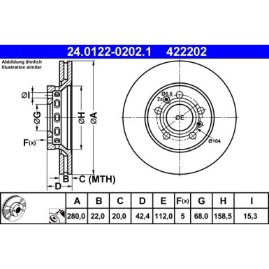 Bremsscheibe Audi T. A8 2.8-6.0 Quattro 02-10 24.0122-0202.1 Bremsscheibe Audi T. A8 2.8-6.0 Quattro 02-10 24.0122-0202.1