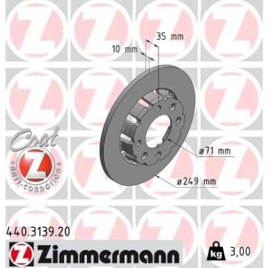 ZIMMERMANN Bremsscheibe 440.3139.20 Coat Z